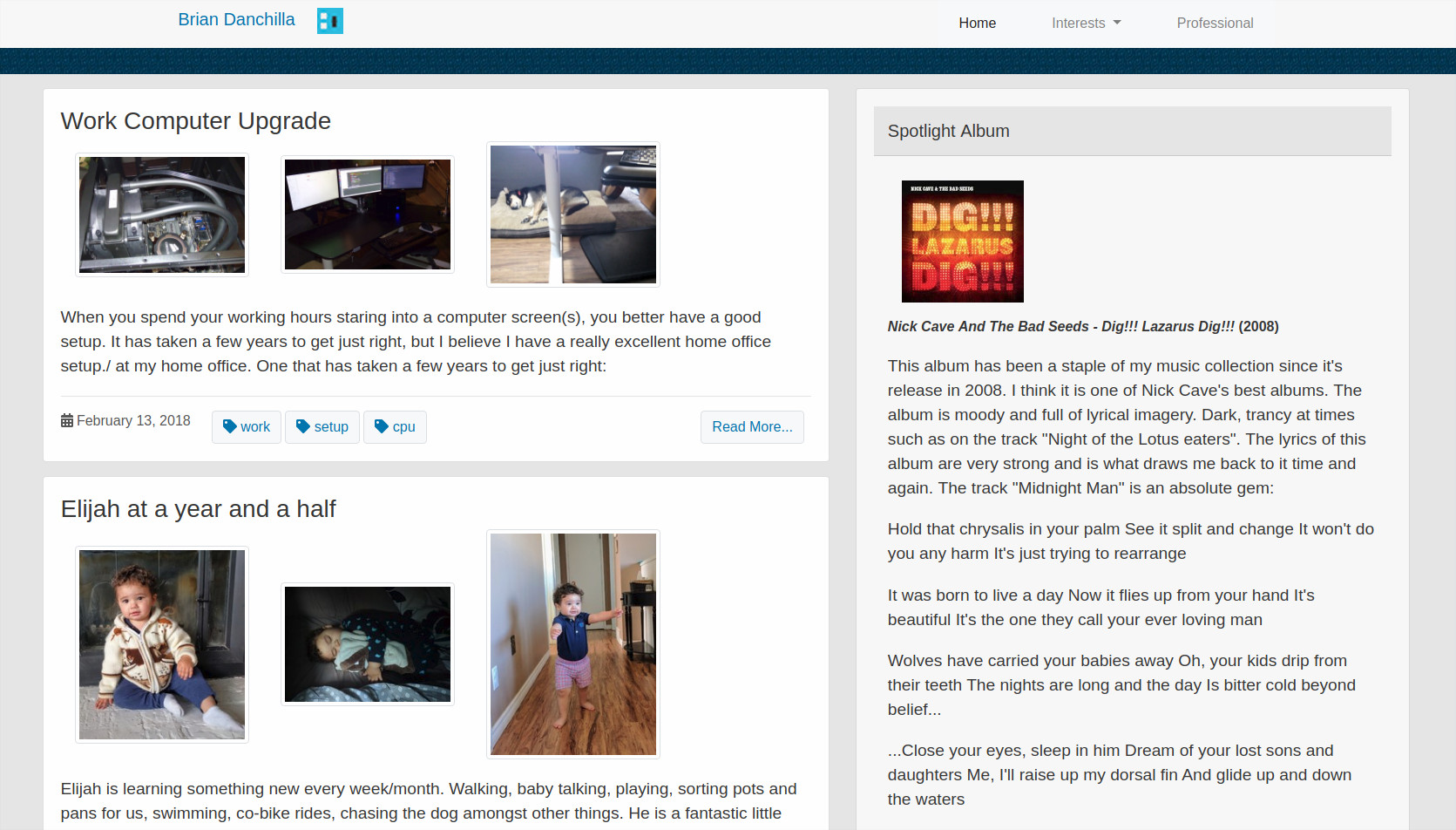 Brian Danchilla website screenshot